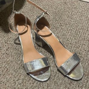 Urban outfitters Silver metallic heels size 10